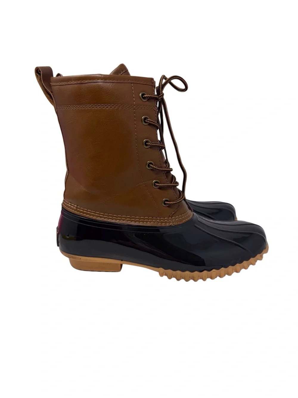 Sporto The Original Duck Boot Tan Brown Ariel Rubber Rain Boot Women’s Size 8